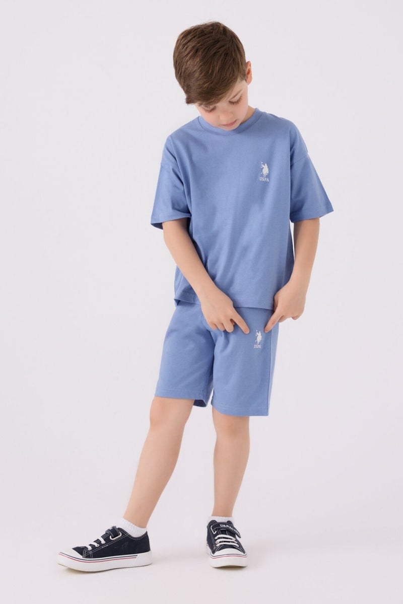 U.S. Polo Assn. Boys' Dirty Blue Bermuda Set  - Image 1