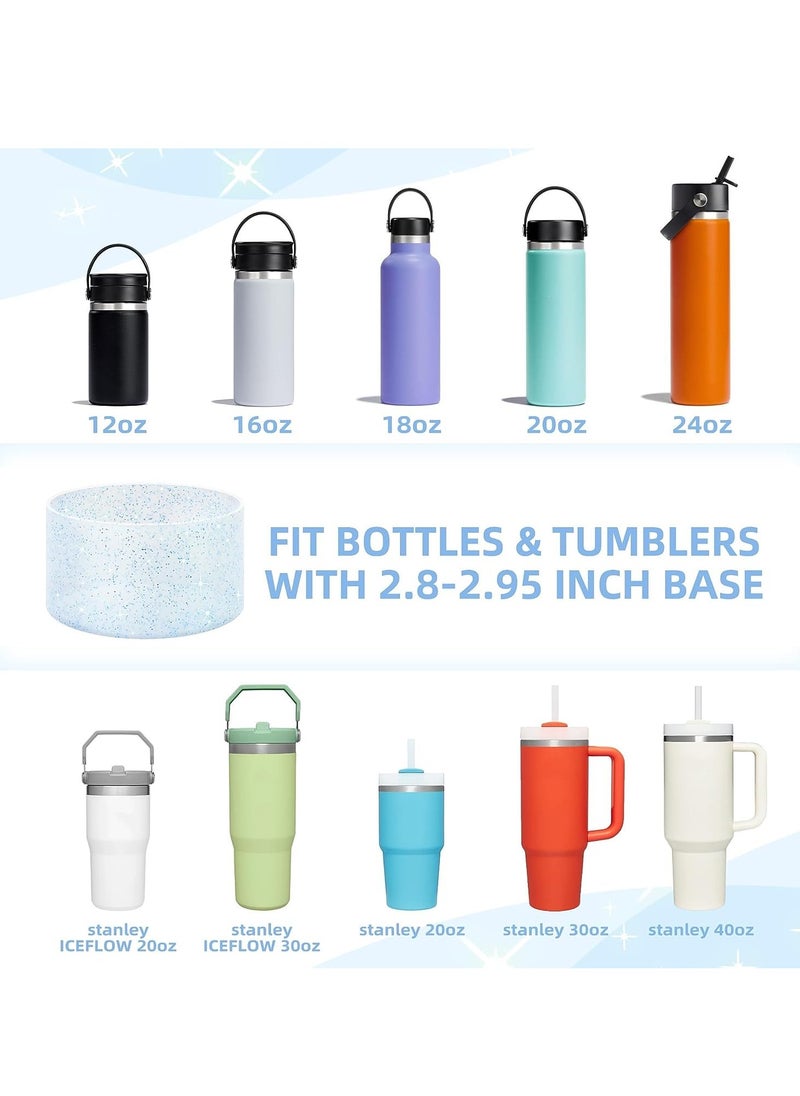 SYOSI Protective Glitter Silicone Boot, Compatible with Stanley Tumbler 20-40oz & For Hydro Flask Water Bottle 12-24oz, Tumblers with 2.8-2.95in Bottom  - Image 4