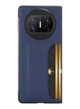 غلاف هاتف متوافق مع هواتف Huawei Mate X3. هو غلاف من الجلد الفальسي الثابت بلاستيكيا (PU) عالي الجودة، فائق الرقائق ومضاد للصدمات. غلاف محيطي خلفي للهاتف مزود بخانة للبطاقات. - view 2