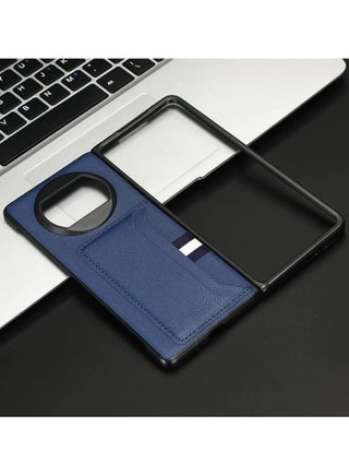 غلاف هاتف متوافق مع هواتف Huawei Mate X3. هو غلاف من الجلد الفальسي الثابت بلاستيكيا (PU) عالي الجودة، فائق الرقائق ومضاد للصدمات. غلاف محيطي خلفي للهاتف مزود بخانة للبطاقات. - view 3