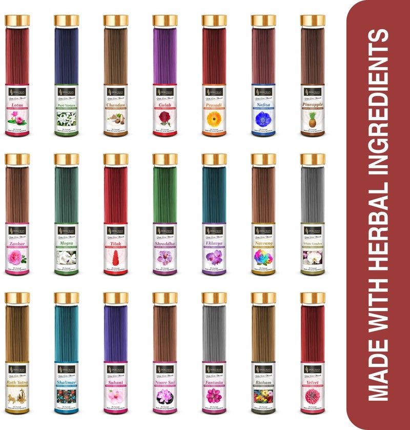 DOKCHAN Lotus Premium Fragrance Incense Stick No Charcoal Natural Essential Oils Low Smoke 100 Percent Herbal Agarbatti Pack of 2 100g Each Bottle - Image 5