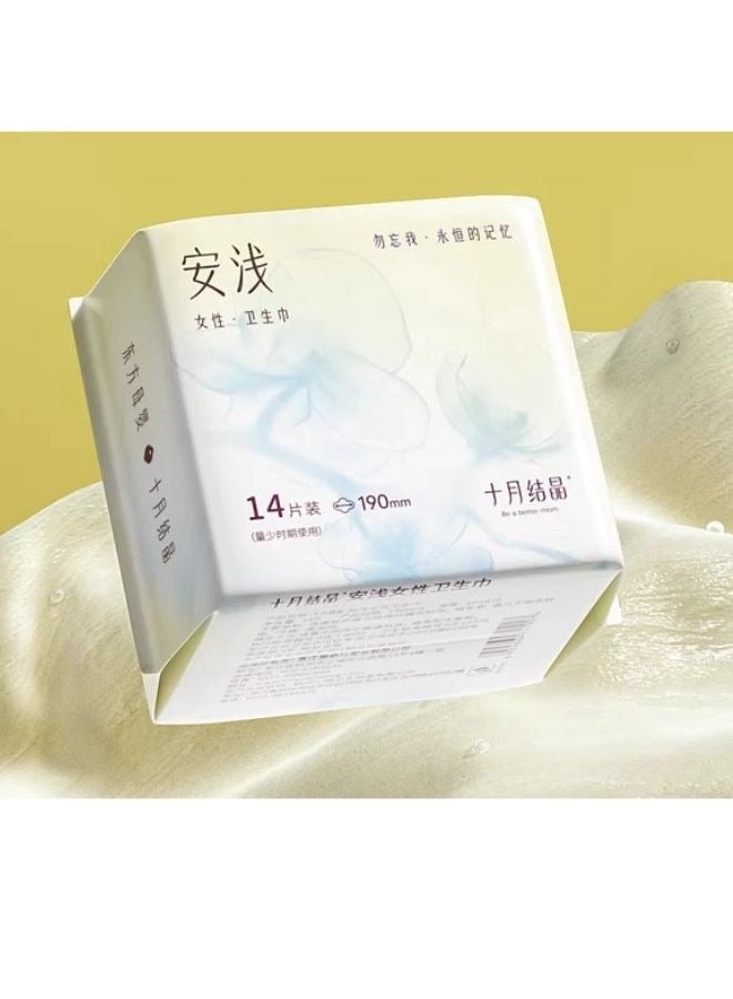 Be a better mom 14 Count Disposable Period Pads for Women - Heavy Absorbency Ultra Soft Period Pads With Wings, Skin Friendly Leak Protection Period Adult Pads 19cm  - Image 1