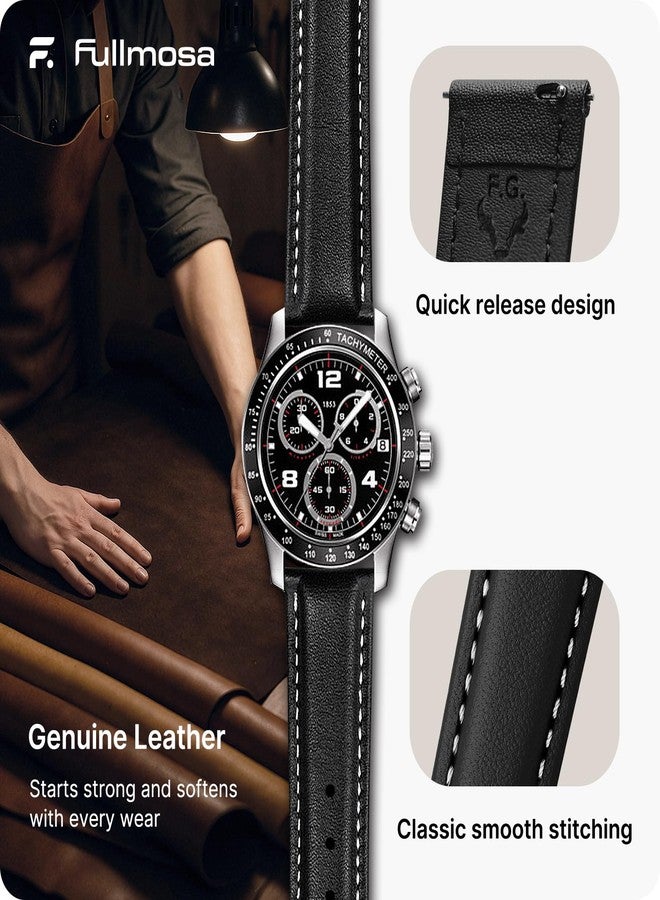 Fullmosa Watch Band, Quick Release Leather Watch Strap for Men Women, Replacement Bands Width 14mm 16mm 18mm 19mm 20mm 21mm 22mm 24mm - Image 4