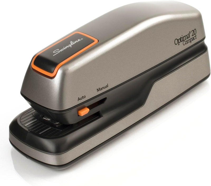 Swingline Optima Grip Electric Stapler - 20-Sheet Capacity, Ergonomic Design, Silver - Image 1