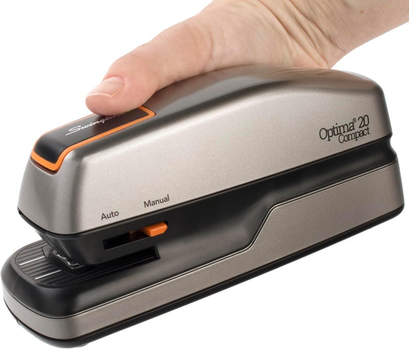 Swingline Optima Grip Electric Stapler - 20-Sheet Capacity, Ergonomic Design, Silver - Image 2