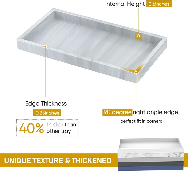 EG-SIPRO Silicone Bathroom Tray,Shatterproof Silicone Tray for Bathroom Counter,Small Vanity Tray for Bathroom Soap Dispenser Tray Toilet Tank-7.8 * 3.9in - Image 2