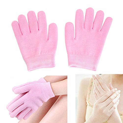Maharsh SPA Moisturizing Skincare Gel Therapy Treatment Gloves Spa gel gloves for women girls Moisturizing gloves can keep your hands more beautiful (Pink) - Image 1