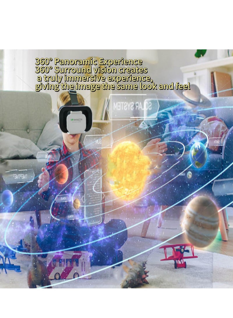 في آر شينيكون سماعات ونظارات الواقع الافتراضي 3D قابلة للتعديل مع وحدة تحكم لهواتف 4.7 إلى 6.5 بوصة متوافقة مع آيفون وأندرويد للألعاب والأفلام والاستخدام اليومي - Image 5