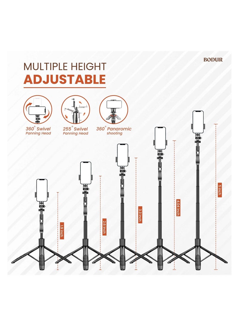 SYOSI Selfie Stick Tripod, 360° Rotation Phone Stabilizer Holder with Wireless Remote, Lightweight and Portable Cell Phone Holder, Compatible with iOS, Android, Perfect for Video Recording, Selfies  - Image 3