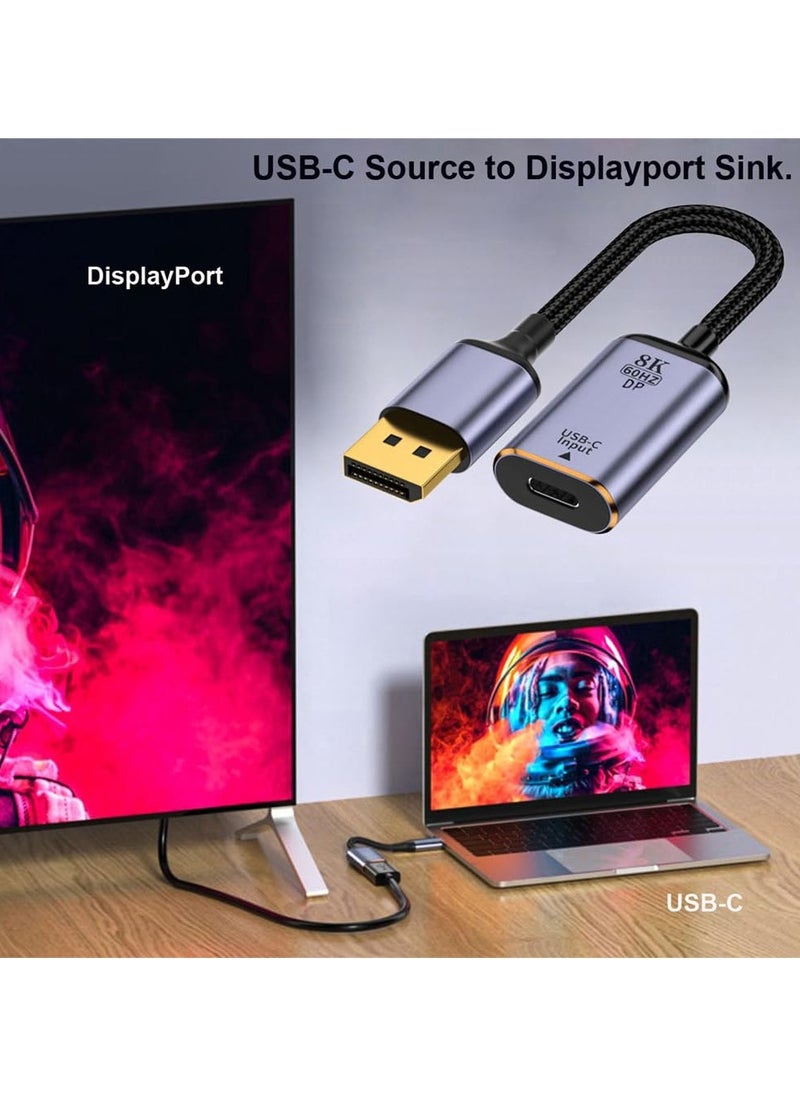 erorex Type C Female USB-C 3.1 Source to DisplayPort DP 1.4 Sink HDTV Cable 8K@60hz 4K@120hz for Tablet Phone Laptop  - Image 4