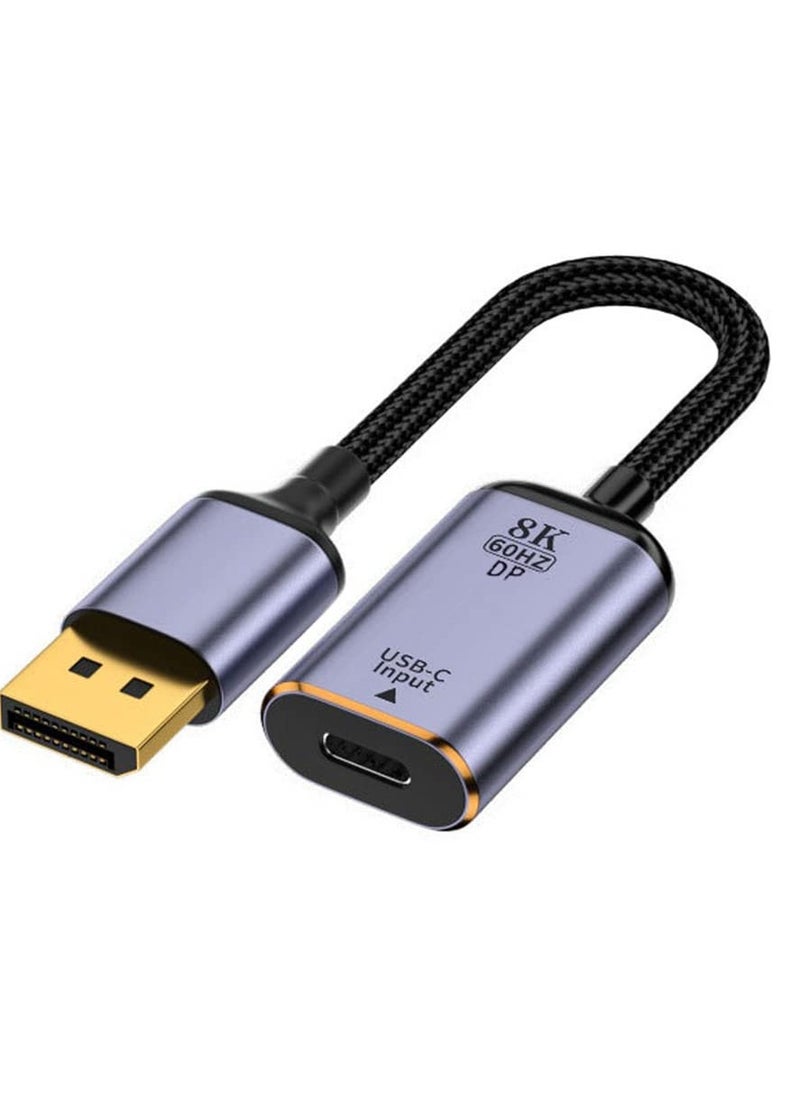 erorex Type C Female USB-C 3.1 Source to DisplayPort DP 1.4 Sink HDTV Cable 8K@60hz 4K@120hz for Tablet Phone Laptop  - Image 1