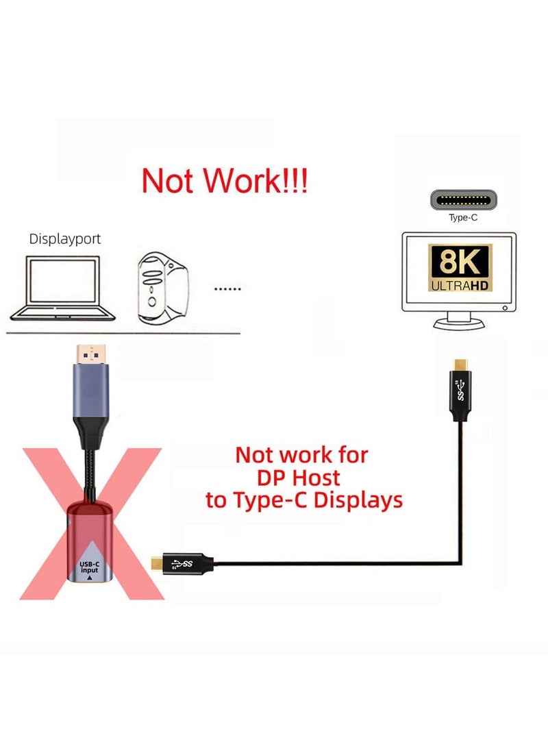 erorex Type C Female USB-C 3.1 Source to DisplayPort DP 1.4 Sink HDTV Cable 8K@60hz 4K@120hz for Tablet Phone Laptop  - Image 2