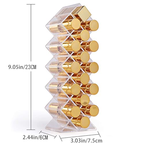 MosQuick ® Acrylic 16 Grid Clear Makeup Organizer Lipstick Organiser Box Cosmetics Organizer Multipurpose Nail Polish Lipstick Pencil Mascara Makeup Brush Holder Dressing Table Organiser - Image 2