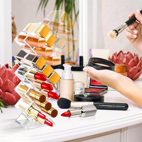 MosQuick ® Acrylic 16 Grid Clear Makeup Organizer Lipstick Organiser Box Cosmetics Organizer Multipurpose Nail Polish Lipstick Pencil Mascara Makeup Brush Holder Dressing Table Organiser - Image 4