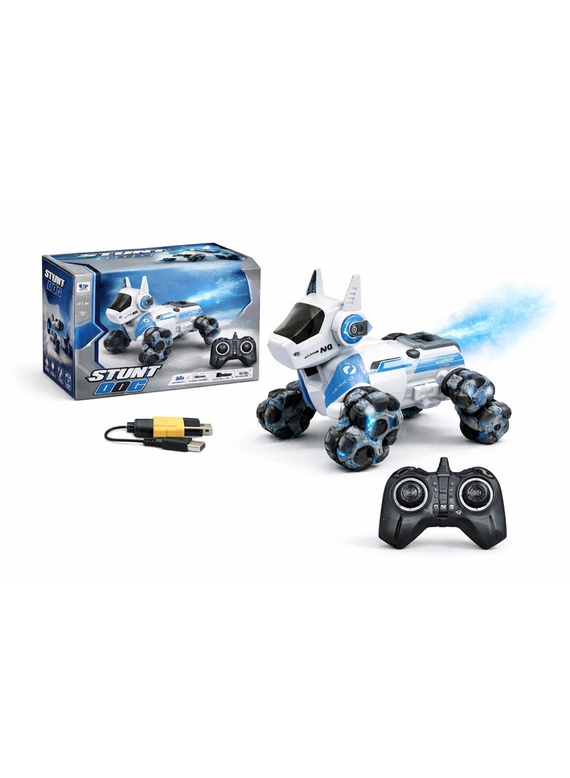 Remote Control Stunt Dog With Spray Effect, Led Lights & 360° Rotation – Rechargeable Rc Toy For Kids - Image 2