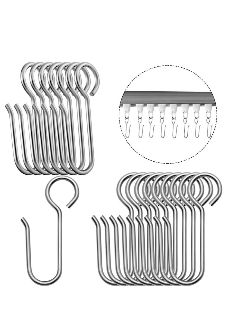 Metal Curtain Track Hooks S Shaped Small Ceiling Stainless Steel Drape Wire for 60PCS - Image 1