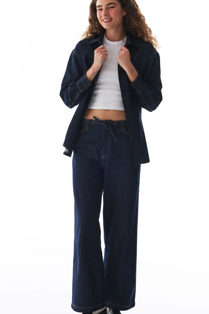 Penti PENTI Denim Polo Collar Buttoned Long Sleeve Shirt