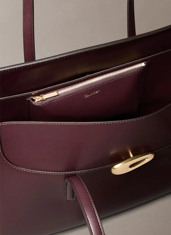 CALVIN KLEIN Casual Hardware Flap Tote Bag