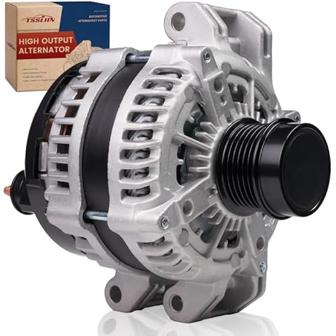 TSSLIIN High Output Upgraded Alternator For/Chrysler 300 2011-2021 For/Dodge Challenger 2015-2021, Charger, Durango For/Jeep Grand Cherokee 2011-2020 For/Ram 1500, 3.6L, 12V 180A CW 6-Groove 4801778AF - Image 1