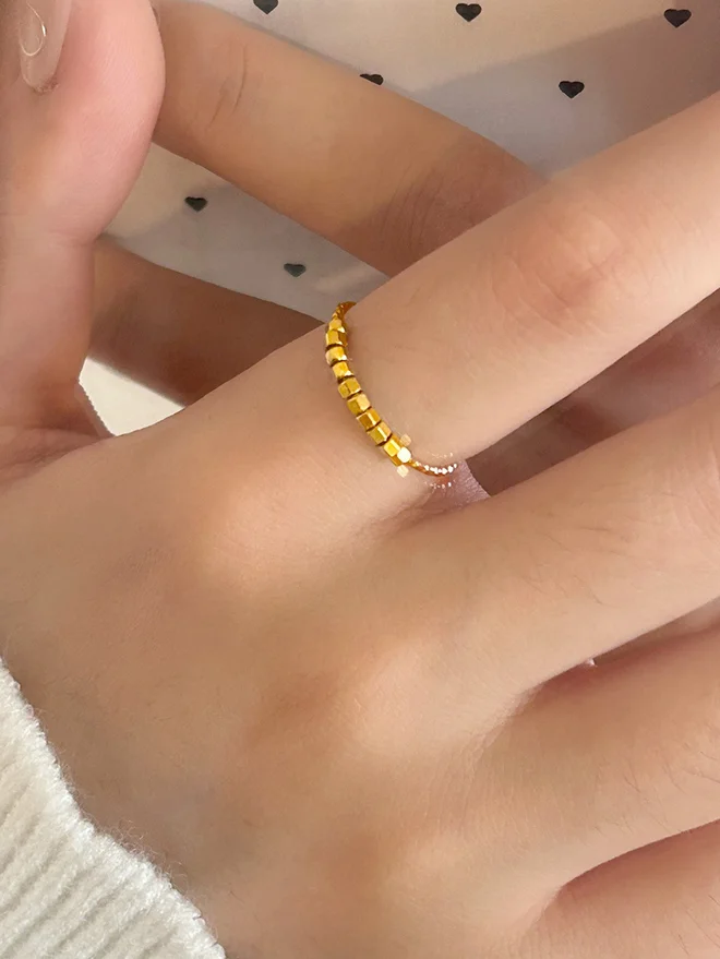 Styli  Golden Textured Ring for Women | Best Price UAE