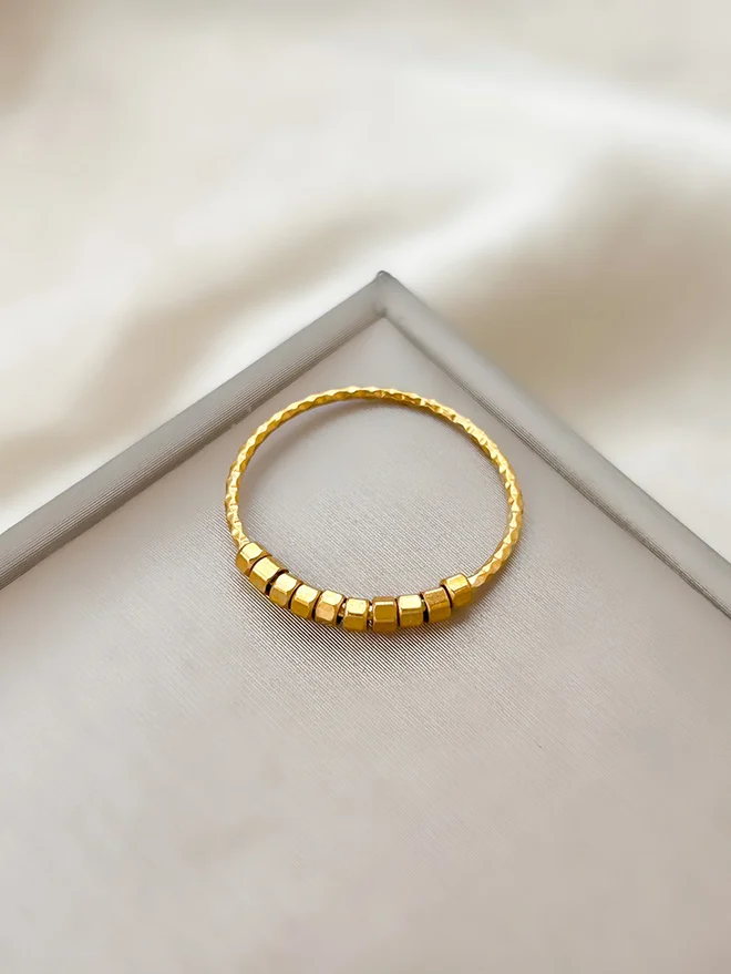 Styli Golden Textured Ring