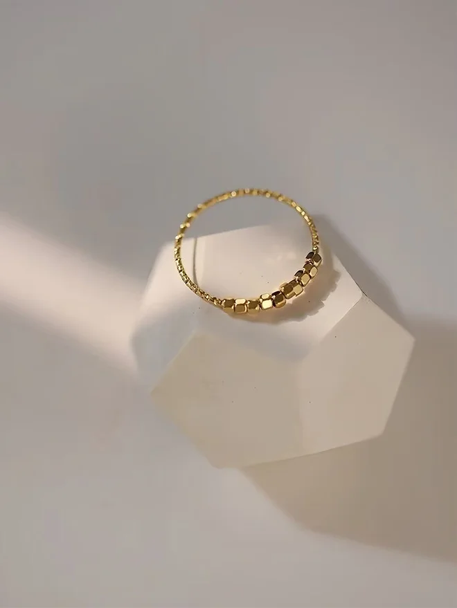 Styli  Golden Textured Ring for Women | Best Price UAE