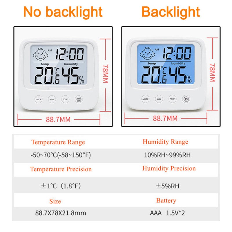 Weather Station: White, -50°C to +70°C Range - Flexible Placement Options With Fold-Out Stand And Hang Hole, Backlight Display for Indoor Outdoor Home Use - Image 5