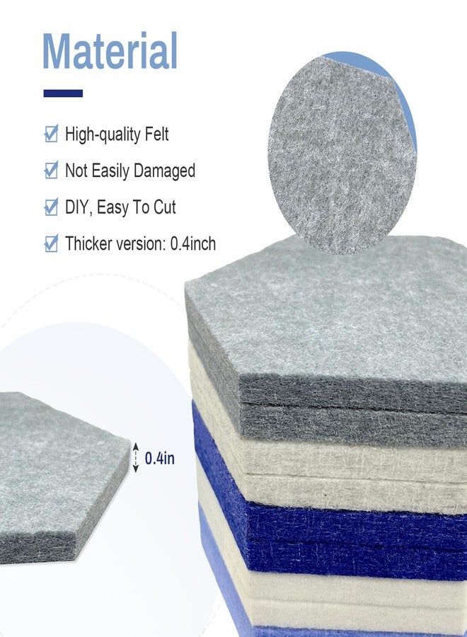 MOASIOP Hexagon Cork Board Tiles, 10 Pack with Adhesive Tape & Push Pins, Frameless Bulletin Board for Office Home Decor, Photo & Memo Display (Blue) - Image 3