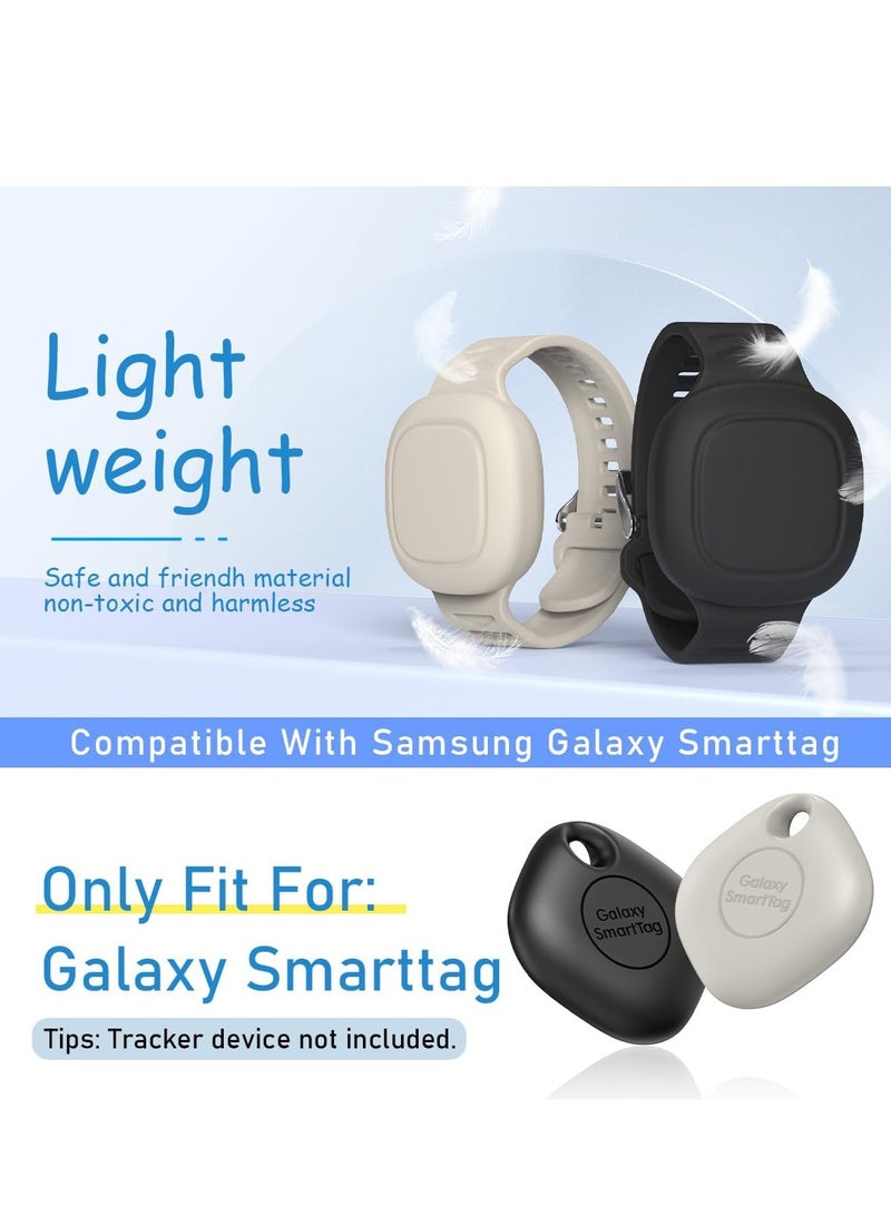 KASTWAVE 2Pcs Silicone Case, for Galaxy SmartTag, Waterproof Kid Wristband Smart Tag Holder Case Cover, Wristband Full Case Cover, Compatible with Galaxy SmartTag, Adjustable & Hidden SmartTag Bracelet - Image 2