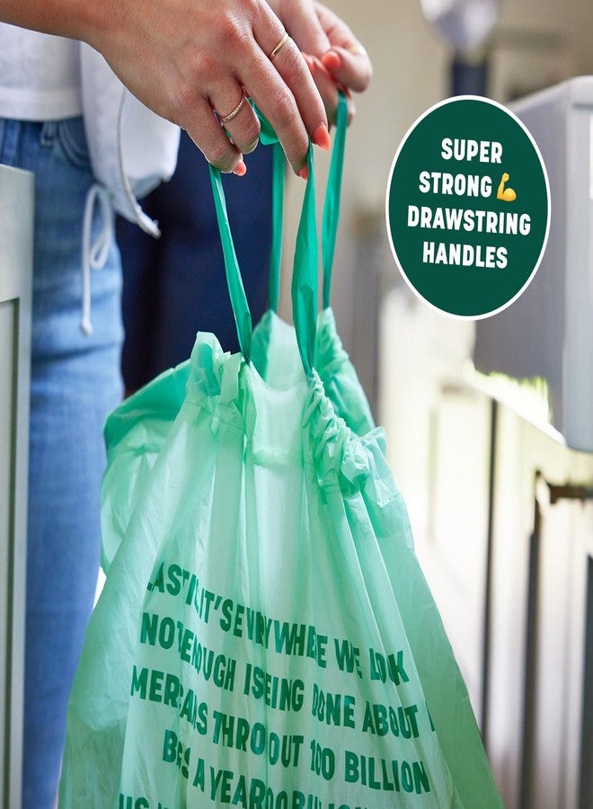 HoldOn 13-Gallon Trash Bags – Plant-based Tall Kitchen Trash Bags with Drawstring Handles for Tall Trash Bins, Heavy-duty and Compostable Large Trash Bags (40 bags) - Image 5