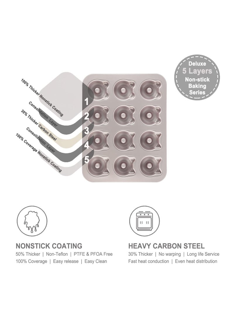 شيف ميد قالب دونات قالب كيك 12 تجويف غير لاصق على شكل دب - Image 3