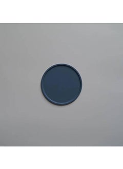 Nordic Morandi Color Silicone Anti-overflow Coaster High Temperature Heat Insulation Pad Thickened Round Table Mat-Peacock Blue11*11*0.3cm