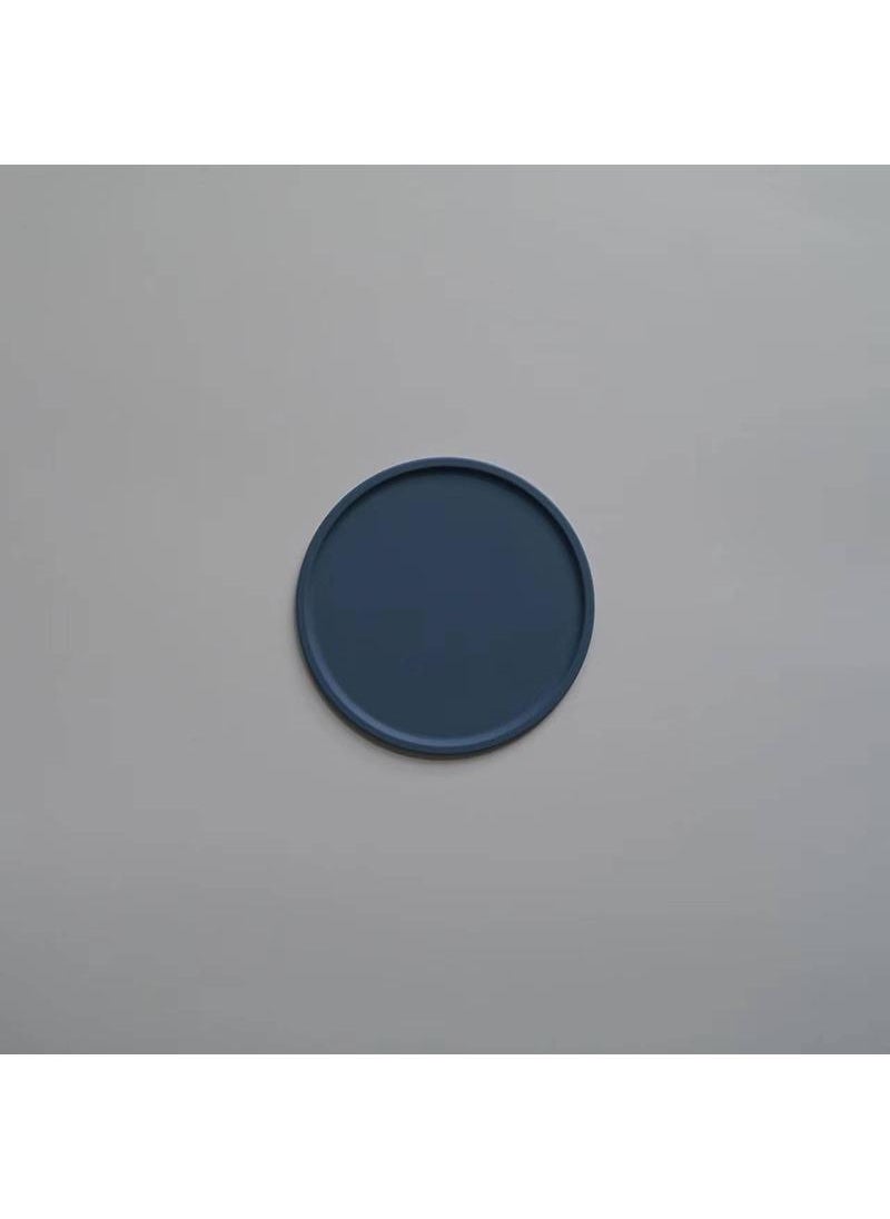 Y&D - Nordic Morandi Color Silicone Anti-overflow Coaster High Temperature Heat Insulation Pad Thickened Round Table Mat-Peacock Blue11*11*0.3cm - Image 1