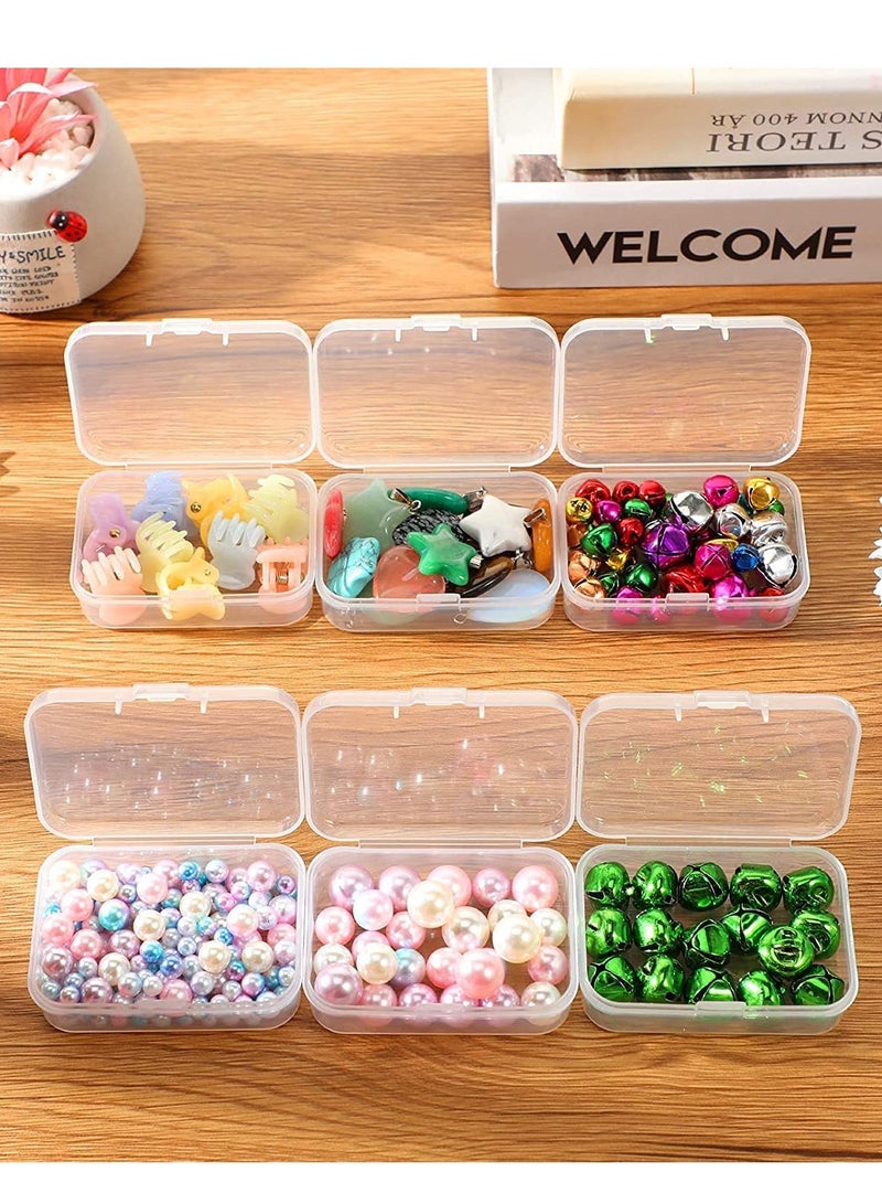 6 Pieces Mini Plastic Clear Beads Storage Containers Box for Collecting Small Items, Beads, Jewelry, Business Cards, Game Pieces, Crafts (2.52 x 1.73 x 0.79 Inch) - Image 4