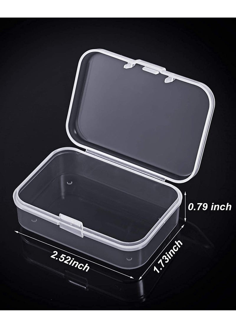 6 Pieces Mini Plastic Clear Beads Storage Containers Box for Collecting Small Items, Beads, Jewelry, Business Cards, Game Pieces, Crafts (2.52 x 1.73 x 0.79 Inch) - Image 2