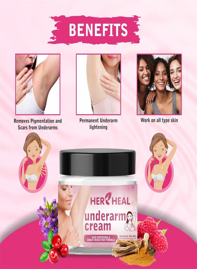 HER HEAL Underarm Whitening Cream For Women & Men 50 gm (Pack of 1) - Image 2