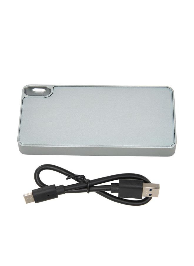 Thoraya M.2 NGFF Portable SSD Portable Metal Mobile Hard Drive M.2 NGFF to Type-C Mobile Hard Drive Silver 512GB  - Image 1