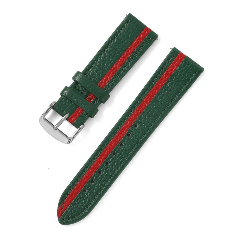 Bluejw High Quality Multicolor Leather Watch Band 20mm 22mm Replacement Strap for Samsung Galaxy Watch – Quick Release Wristband - Image 1