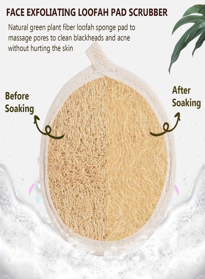 FRTIM 3 Pack Natural Loofah Face Scrubber, Women Facial Pad, Loofa Face Exfoliator Scrubber, Exfoliating Loofah Sponges for Shower Face - Image 2