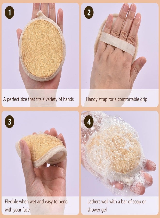 FRTIM 3 Pack Natural Loofah Face Scrubber, Women Facial Pad, Loofa Face Exfoliator Scrubber, Exfoliating Loofah Sponges for Shower Face - Image 3