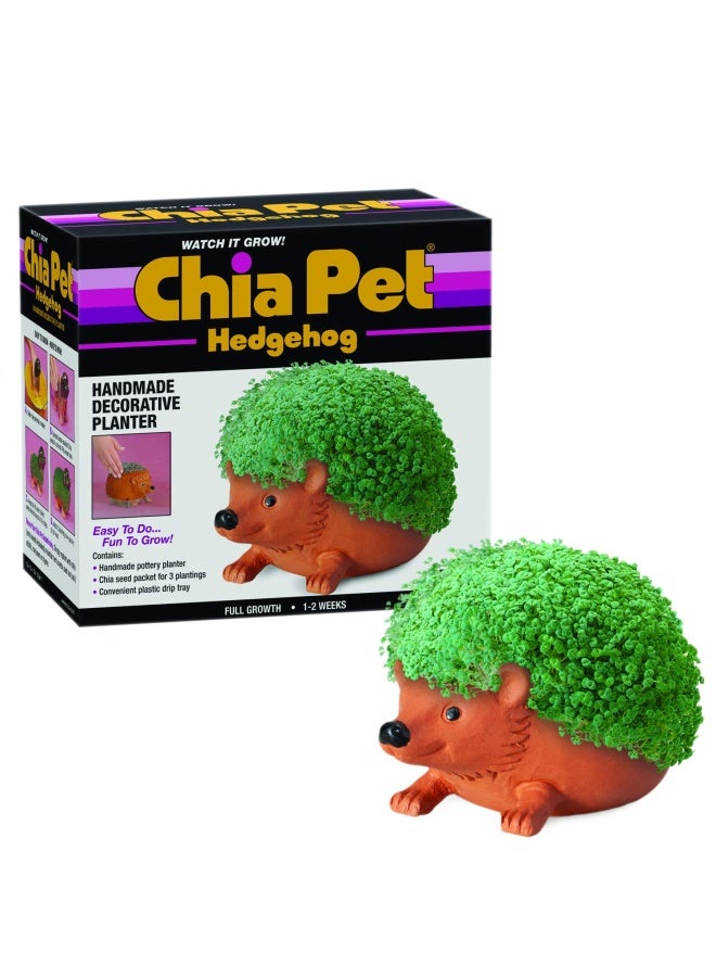 Chia CP438-01 Pet Hedgehog Seed Pack Decorative Pottery Planter Easy to Do and Fun to Grow Novelty Gift Perfect for Any Occasion Terra Cotta - Image 1
