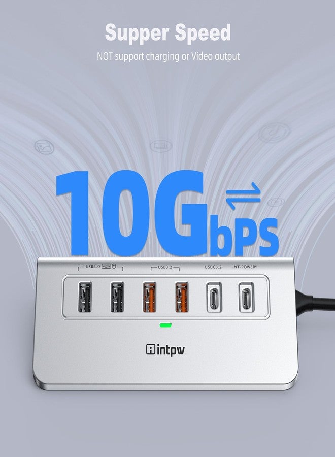 Intpw P9R PRO USB C Hub, 10-in-1 USB C Docking Station with 1Gbps Ethernet, 4K @ 60Hz HDMI, 10Gbps 2 Type-A/C 3.2, 2 Type-A 2.0, PD 100W, SD/TF, Aluminium USB HUB for iPhone 16/15 Series/MacBook - Image 4