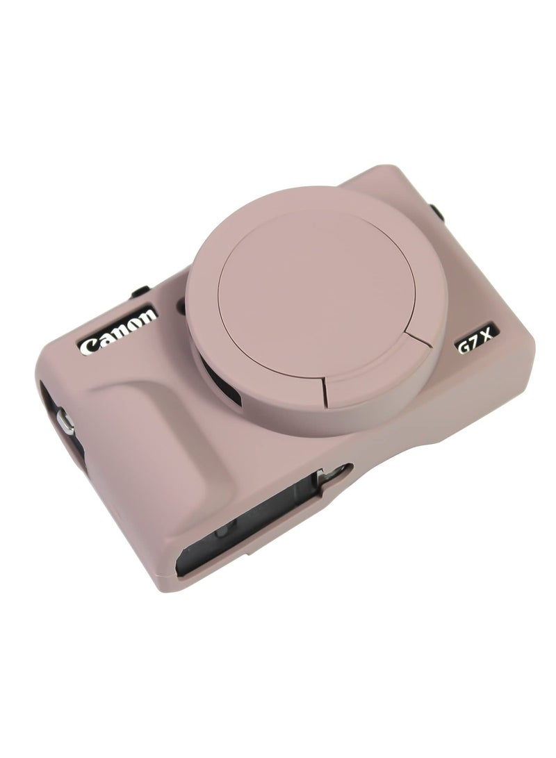 Case for Canon Powershot G7 X Mark III Digital Camera Soft Silicone Protective Cover with Removable Lens Cover for Canon Powershot G7X Mark III DSLR Camera (Tiffany Pink) - Image 1