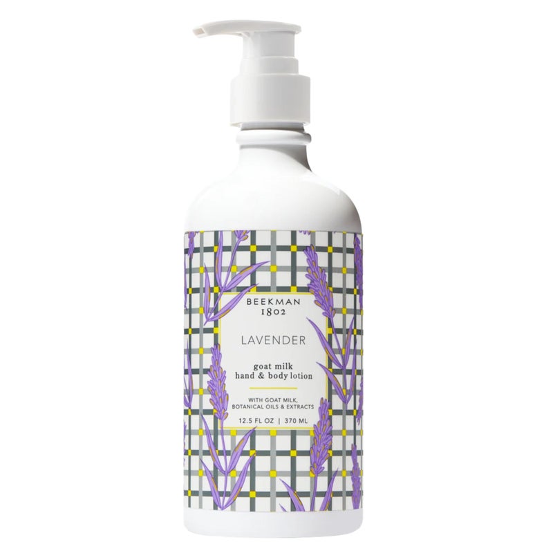 Beekman 1802 Goat Milk Body Lotion, Lavender - Scented - 12.5 oz - Hydrating & Moisturizing with Shea Butter - for Sensitive Skin - Cruelty Free - Packaging May Vary - Pump Included, Ready for Use - Image 1