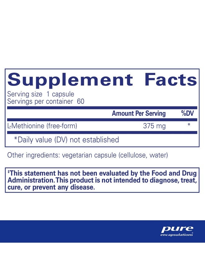 Pure Encapsulations L-Methionine | Glutathione and Amino Acid Supplement for Joints, Liver and Pancreas Support, Antioxidants, and Nervous System* | 60 Capsules - Image 2