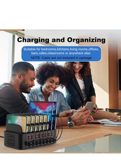 Excefore Charging Station for Multiple Devices,Multi Device Fast Charger Organizer Compatible with iPad,Tablet,Cell Phone,175W/35A 16-Port USB Charging Station for Home, Office, and Travel  - Image 3