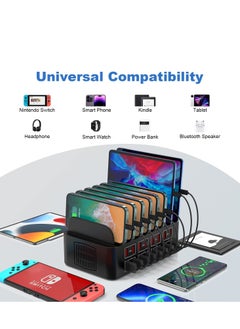 Excefore Charging Station for Multiple Devices,Multi Device Fast Charger Organizer Compatible with iPad,Tablet,Cell Phone,175W/35A 16-Port USB Charging Station for Home, Office, and Travel  - Image 5