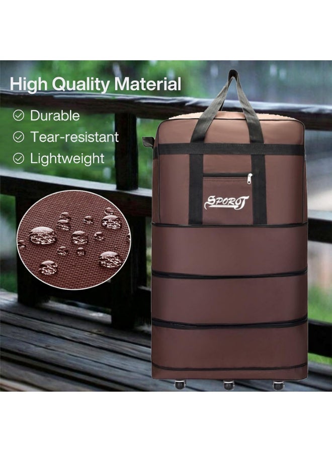 SPORT Expandable Extra Large Travel Oxford Duffel Luggage Bag with Spinner Wheels Waterproof Lightweight Traveling Foldable Suitcas - Image 3