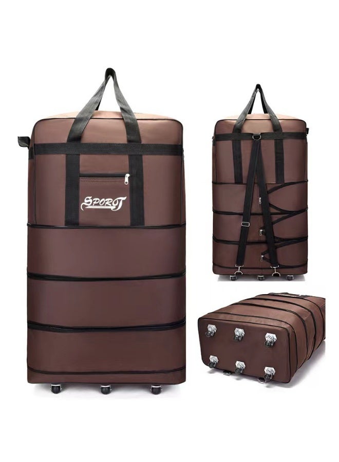 SPORT Expandable Extra Large Travel Oxford Duffel Luggage Bag with Spinner Wheels Waterproof Lightweight Traveling Foldable Suitcas - Image 1
