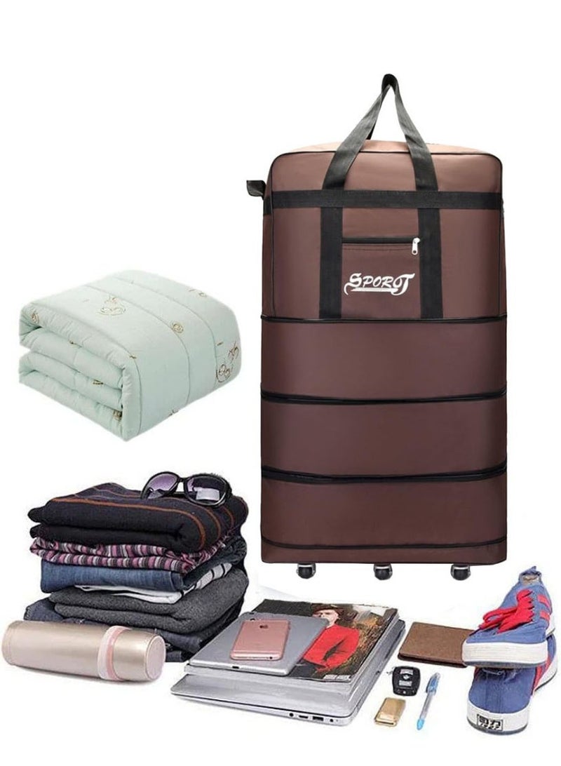 SPORT Expandable Extra Large Travel Oxford Duffel Luggage Bag with Spinner Wheels Waterproof Lightweight Traveling Foldable Suitcas - Image 5